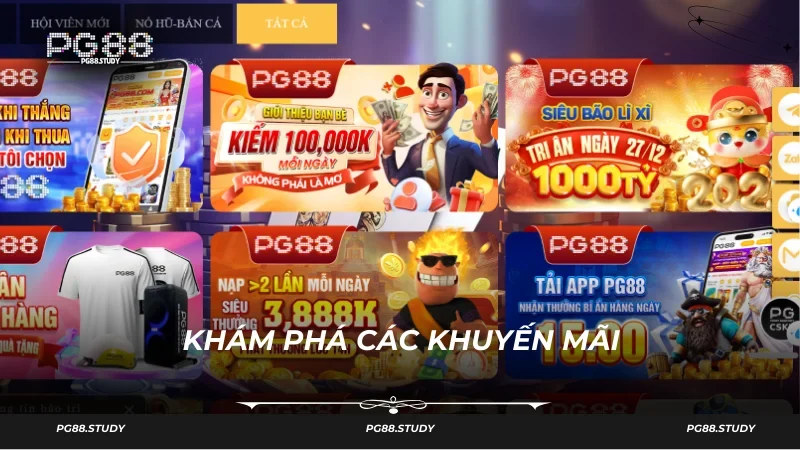 Tổng hợp các khuyến mãi PG88 hot nhất hiện nay